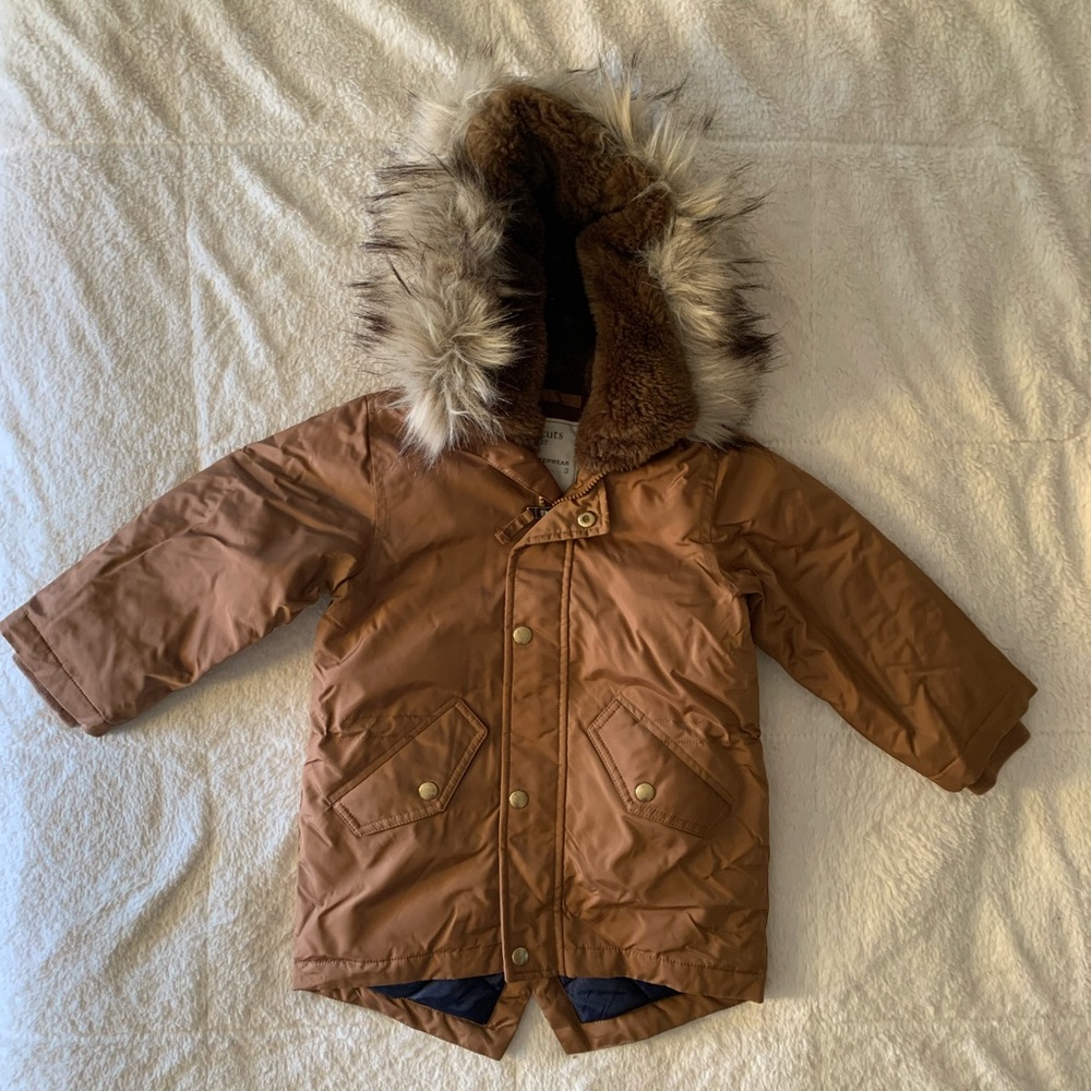 Amazing J.Crew Crewcuts Brown Copper Coat Puffer Outerwear Toddler Unisex Sz 3